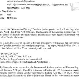 Announcements, 2008-04-14. ...