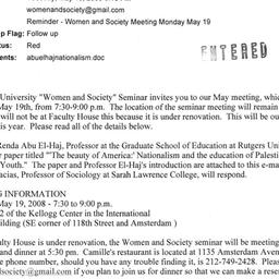 Announcements, 2008-05-19. ...