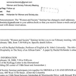 Announcements, 2008-02-18. ...