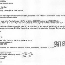 Announcements, 2005-12-04. ...