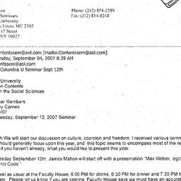 Announcements, 2007-09-12. ...