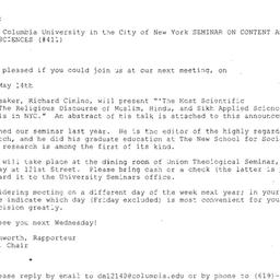 Announcements, 2008-05-14. ...