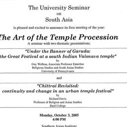 Announcements, 2005-10-03. ...