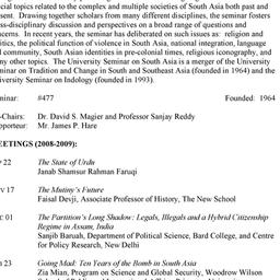 Schedules. South Asia, semi...