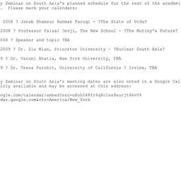 Schedules. South Asia, semi...