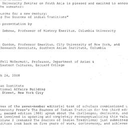 Announcements, 2008-03-24. ...