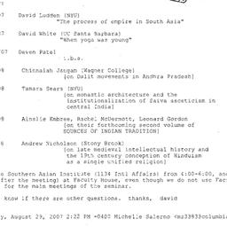 Schedules. South Asia, semi...