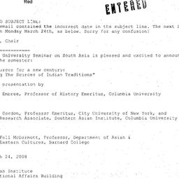 Correspondence, 2008-03-24....