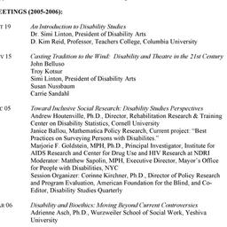 Schedules. Disability Studi...