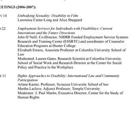 Schedules. Disability Studi...