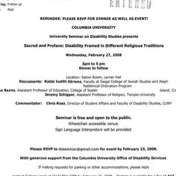Announcements, 2008-02-27. ...