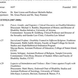 Schedules. Disability Studi...
