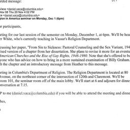 Announcements, 2008-12-01. ...