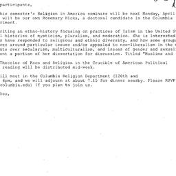 Announcements, 2009-04-27. ...