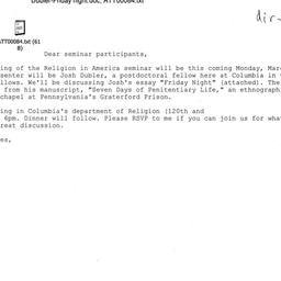 Announcements, 2009-03-23. ...