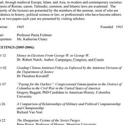 Schedules. Law and Politics...
