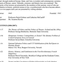Schedules. Law and Politics...