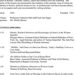 Schedules. Law and Politics...