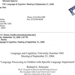 Announcements, 2006-09-21. ...