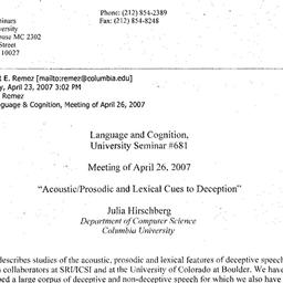 Announcements, 2007-04-26. ...