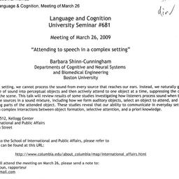 Announcements, 2009-03-26. ...