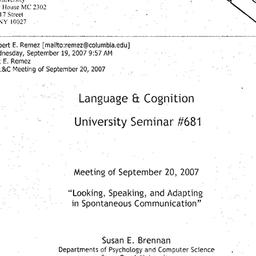 Announcements, 2007-09-20. ...