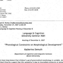 Announcements, 2007-12-06. ...