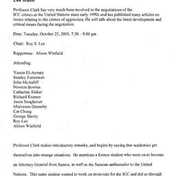 Minutes, 2005-10-25. The Pr...