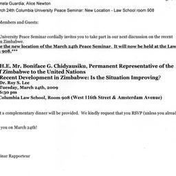 Announcements, 2009-03-24. ...