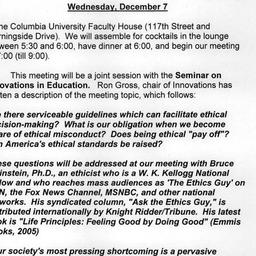 Announcements, 2005-12-07. ...