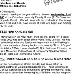 Announcements, 2006-04-05. ...