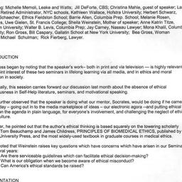 Minutes, 2005-12-07. Ethics...
