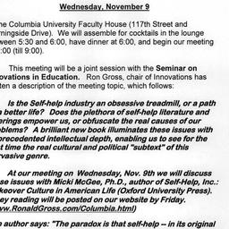 Announcements, 2005-11-09. ...