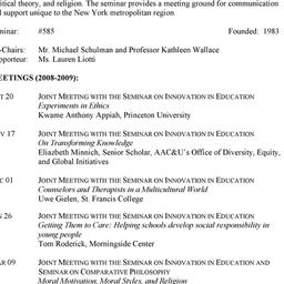 Schedules. Ethics, Moral Ed...