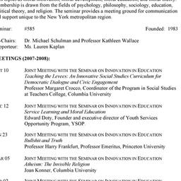 Schedules. Ethics, Moral Ed...