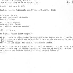 Announcements, 2009-02-09. ...