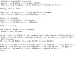 Announcements, 2009-05-04. ...