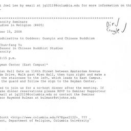 Announcements, 2008-12-15. ...