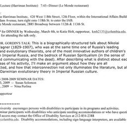 Announcements, 2009-03-06. ...