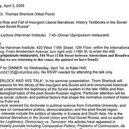 Announcements, 2009-04-03. ...