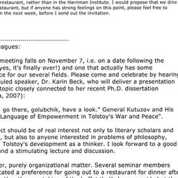 Announcements, 2008-11-07. ...