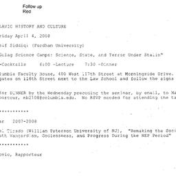 Announcements, 2008-04-04. ...