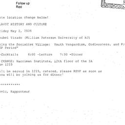 Announcements, 2008-05-02. ...