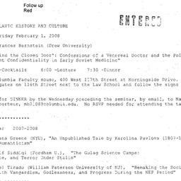Announcements, 2008-02-01. ...