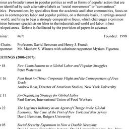 Schedules. Globalization, L...