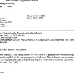 Announcements, 2007-03-19. ...