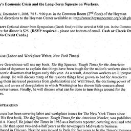 Announcements, 2008-12-01. ...