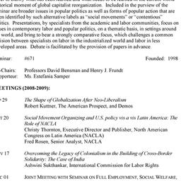 Schedules. Globalization, L...