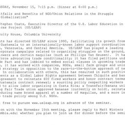 Announcements, 2007-11-15. ...