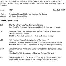 Schedules. American Studies...